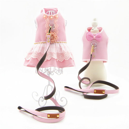 Luxury Dog Dress Harness and Leash Set