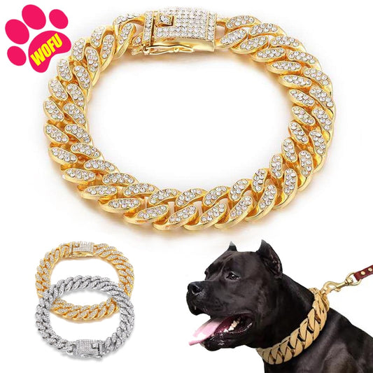 Diamond Gold Dog Collar